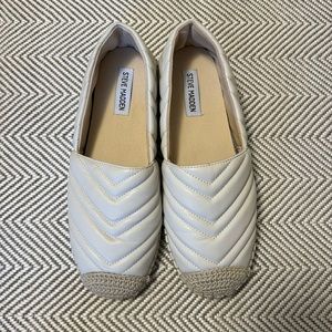 Steve Madden Winnow quilted espadrilles in ivory